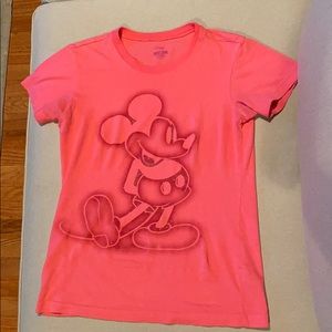 Disney store Mickey pink glitter tee